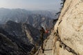 The Danger trail planks of Mount Huashan, China. Royalty Free Stock Photo