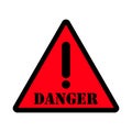 Danger sign yellow background Royalty Free Stock Photo