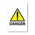 Danger triangle sign yellow background Royalty Free Stock Photo
