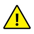 Danger triangle sign yellow background Royalty Free Stock Photo