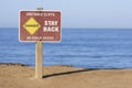 Danger - unstable cliffs sign on seaside bluffs
