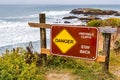 `Danger, unstable cliffs, stay back` sign Royalty Free Stock Photo