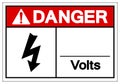 Danger Volts Symbol Sign ,Vector Illustration, Isolate On White Background Label. EPS10