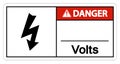 Danger Volts Symbol Sign On White Background