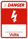 Danger Volts Symbol Sign On White Background