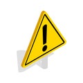 Danger warning sign icon, isometric 3d style Royalty Free Stock Photo