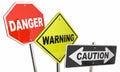 Danger Warning Caution Stop Yield Road Street Signs Royalty Free Stock Photo