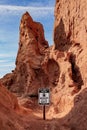 Danger warning sign colorado springs garden of the gods rocky mountains adventure travel photography Royalty Free Stock Photo