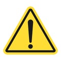 Danger or warning sign. Image of an exclamation point in an orange triangle with a black border. Isolated vector on pure Royalty Free Stock Photo