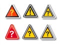 The danger and warning sign set comprises a caution icon in the form of an exclamation mark sign Royalty Free Stock Photo