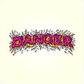 Danger word typeface with horror rotten text illustrations