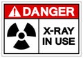 Danger X-Ray In Use Symbol Sign, Vector Illustration, Isolate On White Background Label. EPS10