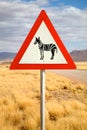 Danger Zebras Road Sign Royalty Free Stock Photo