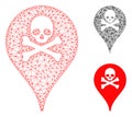Danger Zone Map Marker Vector Mesh 2D Model and Triangle Mosaic Icon Royalty Free Stock Photo