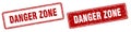 Danger zone stamp set. danger zone square grunge sign Royalty Free Stock Photo