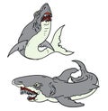 Dangerage shark with ocean tattoo