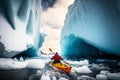 dangerous adventure extreme sport winter kayaking in antarctica