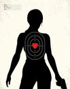 Dangerous armed woman - shooting range target