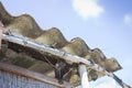 Dangerous asbestos roof - Medical studies have shown that the as Royalty Free Stock Photo