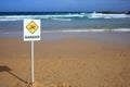 Do not swim sign at beach. Danger Royalty Free Stock Photo