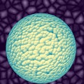 Dangerous blue green bacterias or deadly virus spheres in secretion