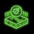 dangerous bug on soil neon glow icon illustration Royalty Free Stock Photo