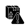 Dangerous cargo black glyph icon Royalty Free Stock Photo