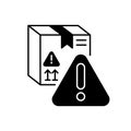 Dangerous cargo black linear icon Royalty Free Stock Photo