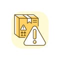 Dangerous cargo yellow RGB color icon Royalty Free Stock Photo