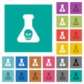 Dangerous chemical experiment square flat multi colored icons Royalty Free Stock Photo