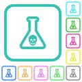 Dangerous chemical experiment vivid colored flat icons