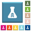 Dangerous chemical experiment white icons on edged square buttons