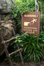 Dangerous cliff warning sign