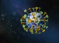 Corona virus planet Earth travelling in space Royalty Free Stock Photo