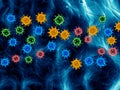 Bacterias of different colors - 3d rendering Royalty Free Stock Photo