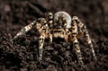 Dangerous creepy wolf spider tarantula Lycosa singoriensis Royalty Free Stock Photo