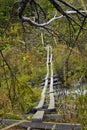 Dangerous crossing of a mountain river