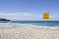 Dangerous Current sign on Bondi beach, Sydney, Australia Royalty Free Stock Photo