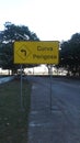 Dangerous curve ahead in Epitacio pessoa avenue around Rodrigo de Freitas Lagoon Rio de Janeiro Brazil