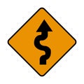 Dangerous curves ahead road Sign vector Royalty Free Stock Photo