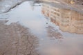 Dangerous destroyed roadbed. The bad asphalted road.