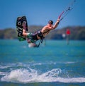 Dangerous and dramatic sport, kite boarding