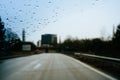 Dangerous driving during heavy rain Left-hand traffic