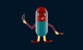 Dangerous drugs cartoon Dangerous tablet Vector Design