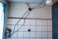 Dangerous electric installation in a shower in Boliv