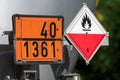 Dangerous goods marking for coal or carbon black Royalty Free Stock Photo