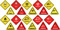 Dangerous goods warning signs - vector Royalty Free Stock Photo