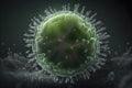 Dangerous virus in the frozen ice of North. Thawing permafrost danger of releasing new viruses to the world. Generative