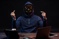 Dangerous hacker man in mask
