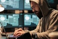 Dangerous hacker trying to break database server Royalty Free Stock Photo